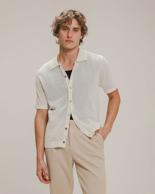 Polo Tejida Blanca