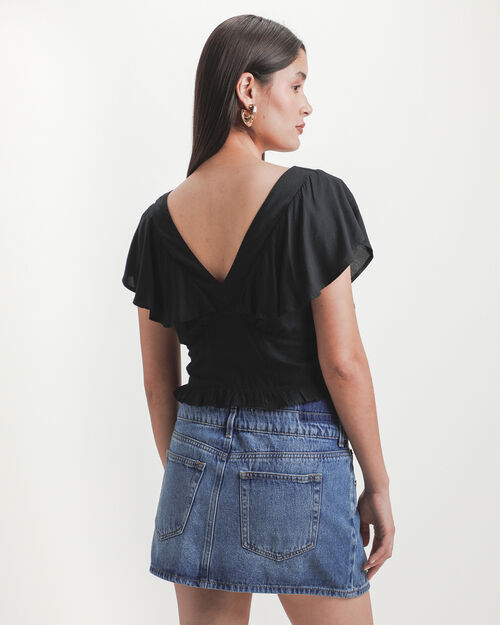 Blusa Negra Smock