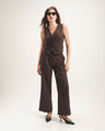 Pantalon Rosa Wide Leg,CHOCOLATE