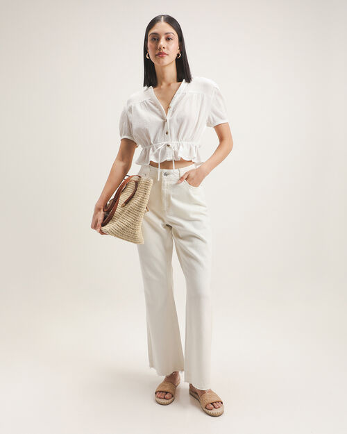 Blusa Beige Con Lazo