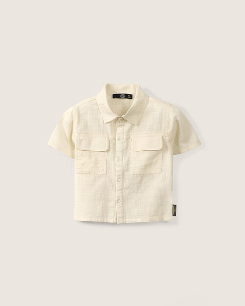 Camisa Bolsillos Beige