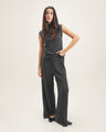 Pantalón Gris Wide Leg,NEGRO