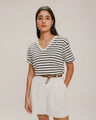 Playera Cuello V Animal Print,BLANCO P1