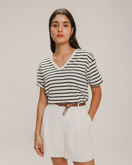 Playera Manga Corta Rayas