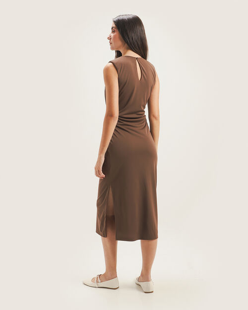 Vestido Café Sin Mangas