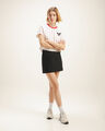 Falda Mini Café,NEGRO