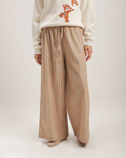 Pantalón De Pijama Rayas Café