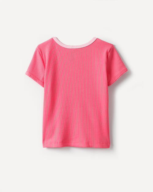 Playera Rosa Bordada