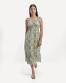 Vestido Tirantes Estampado,AZUL ELECTRICO
