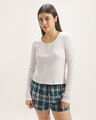 Top De Pijama Botones,BLANCO