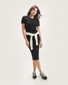 Vestido Midi Rayas,NEGRO