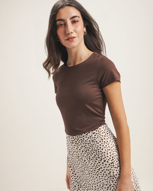 Crop Top Básico Café