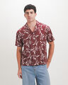 Camisa Verde Estampada,ROJO VINO