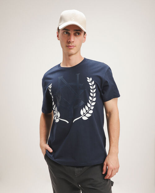 Playera Azul Estampada