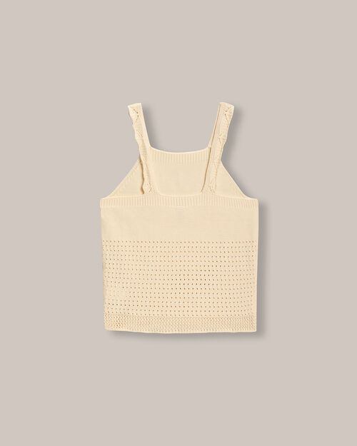 Top De Punto Crochet Beige