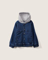 Chamarra Hoodie De Mezclilla,AZUL ACERO