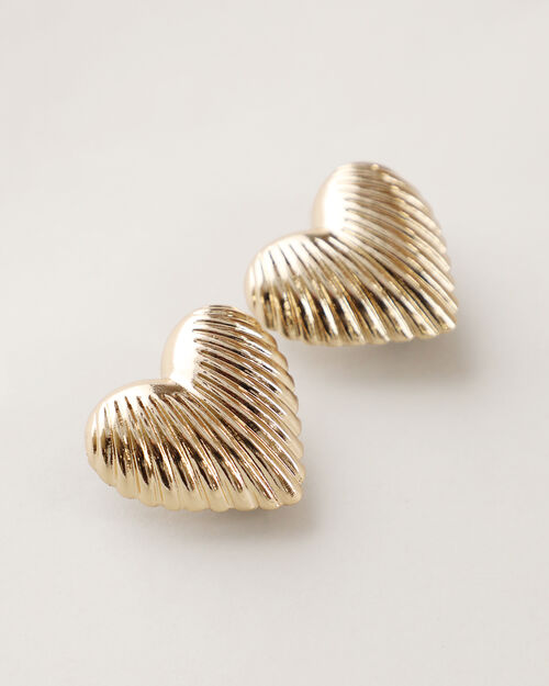 Aretes Dorados Coraz&oacute;n