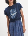Playera Regular Estampada,AZUL MARINO