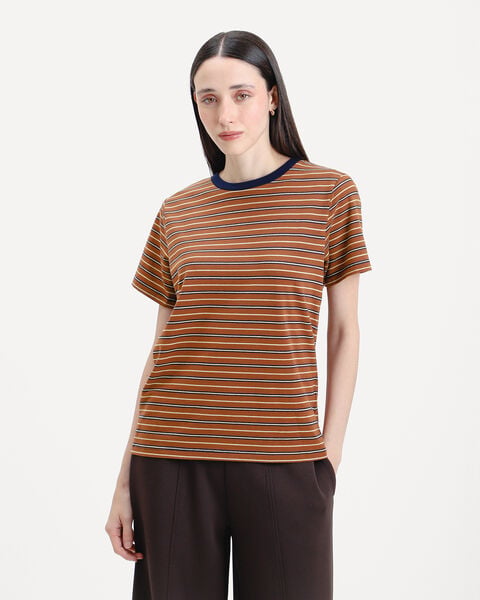 Playera Caf&eacute; Rayas