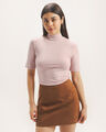 Top Rosa De Cuello Alto,ROSA EMPOLVADO