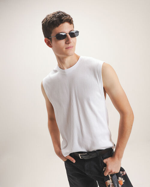 Playera Tank Blanca S&oacute;lida