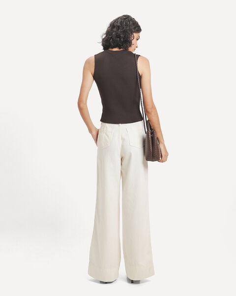 Wide Leg Jeans Beige