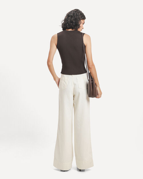 Wide Leg Jeans Beige