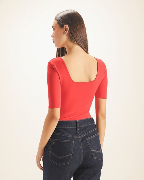 Body Rojo Manga Corta