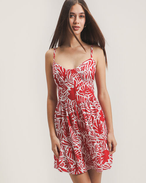 Vestido Rojo Estampado