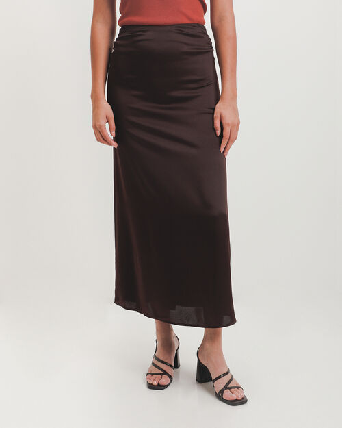 Falda Midi Caf&eacute;