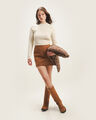 Top Beige Cuello Alto,CRUDO