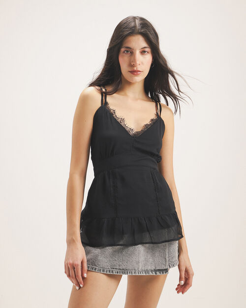 Blusa De Tirantes Negra