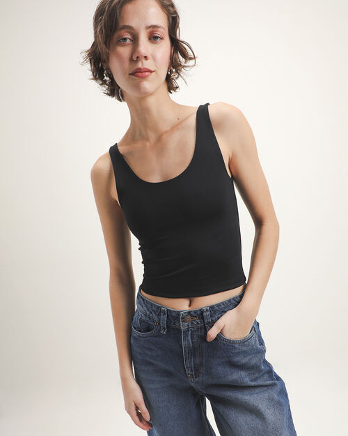 Crop Top Negro Tirantes