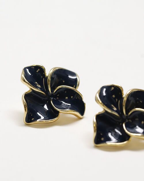 Aretes Negros Flor