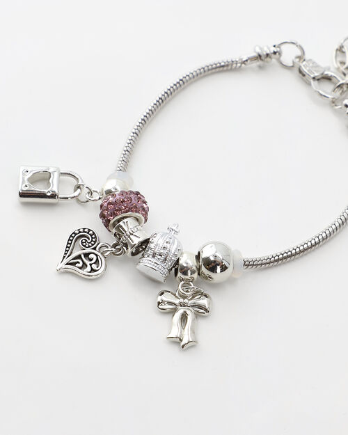 Pulsera Plateada Charms