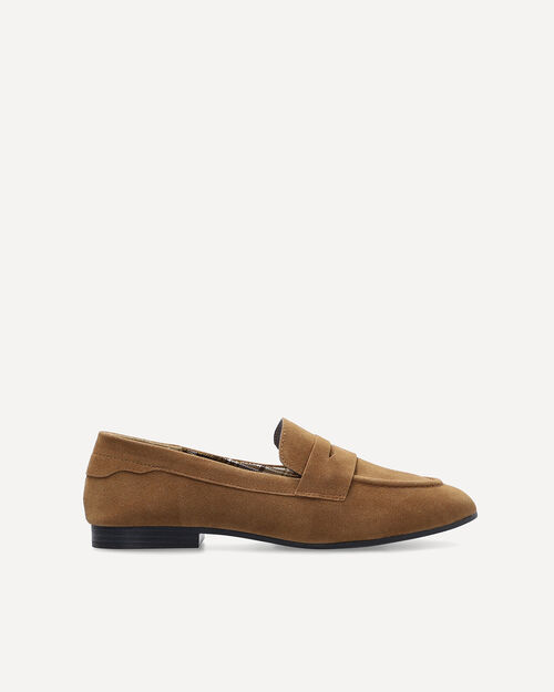 Mocasines Caf&eacute;s Gamuza