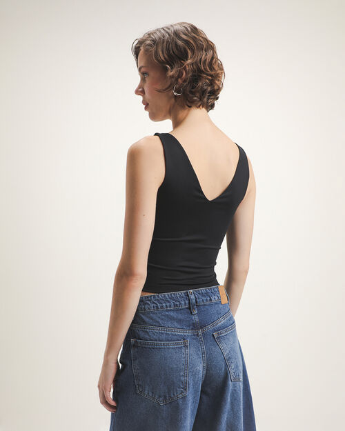 Crop Top Negro Tirantes