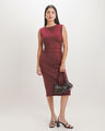 Vestido Negro Midi,ROJO VINO