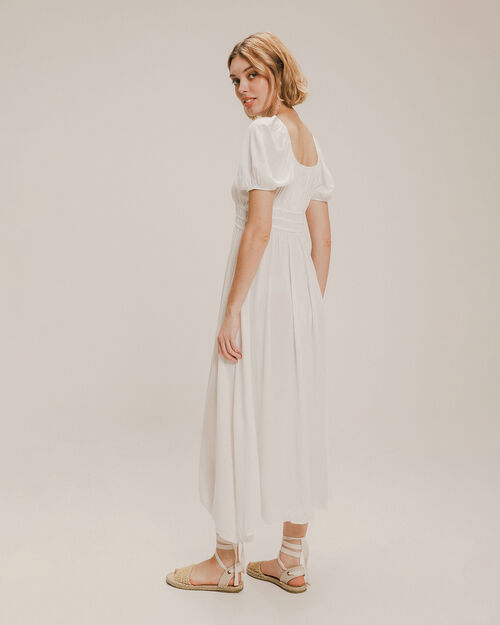 Vestido Blanco Manga Corta
