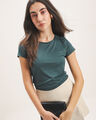 Crop Top Básico Café,VERDE BOSQUE