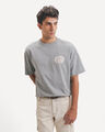Playera Caf&eacute; Oversize,AZUL ACERO
