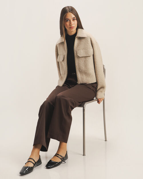 Abrigo Bolsillos Beige