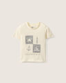 Playera Beige Estampada,CREMA