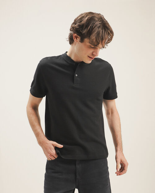 Polo Negra Manga Corta