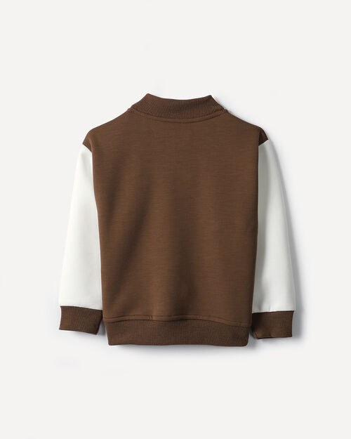 Sudadera Caf&eacute; Botones