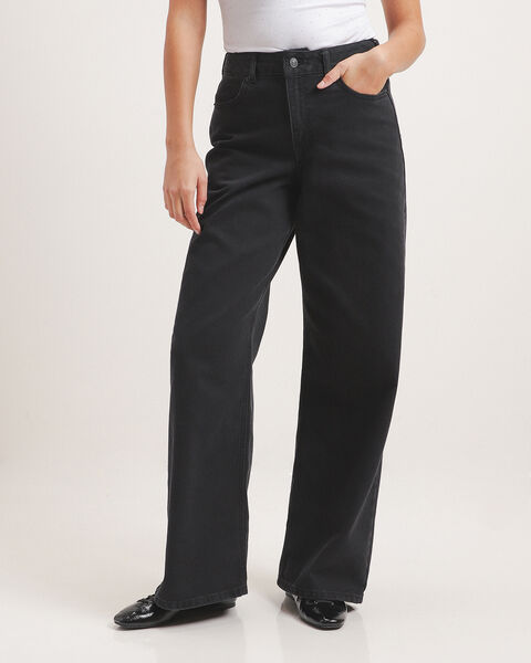 Jeans Negro Fit Wide Leg