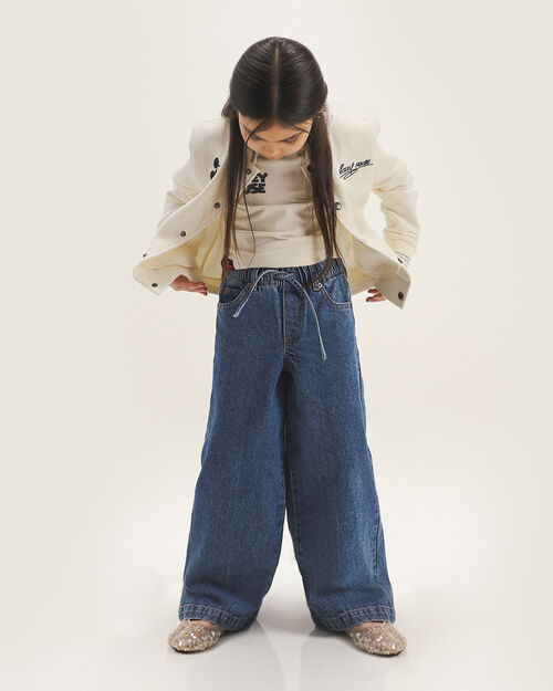 Jeans Fit Wide Leg Azul