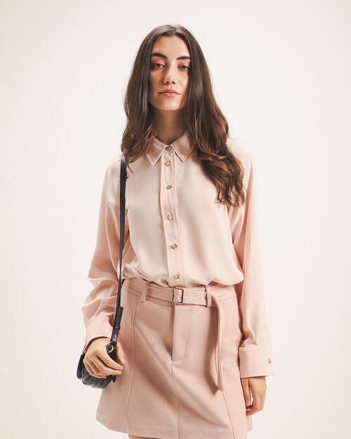 Camisa Rosa Manga Larga