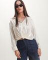 Camisa Blanca Satinada,BLANCO