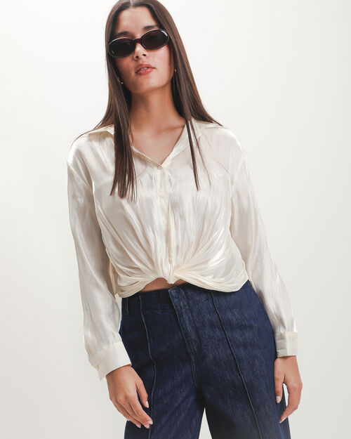 Camisa Blanca Satinada